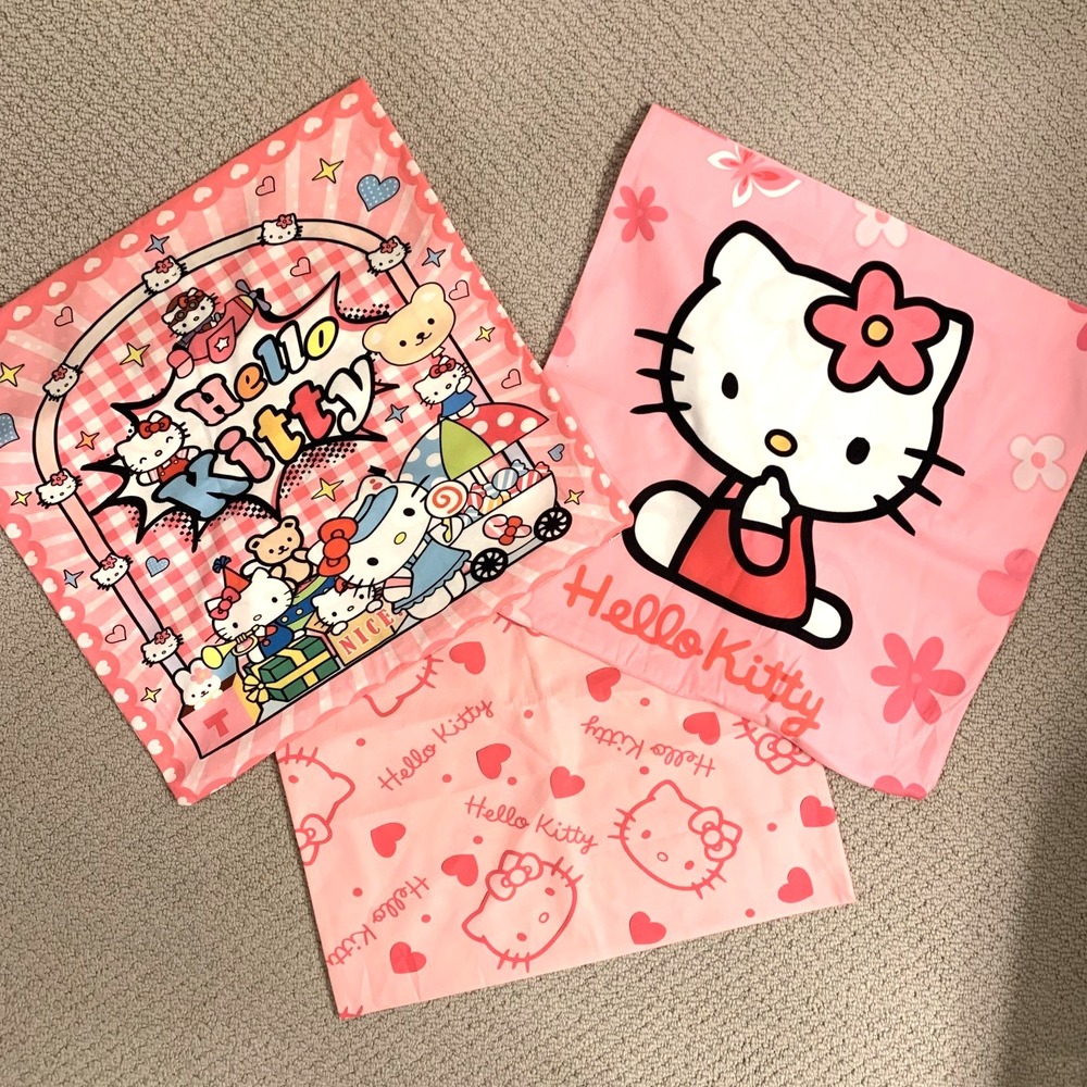 Hello Kitty Pillow Covers Lot of‎ 3 Boho Kawaii Cushion Covers 18" Home Decor